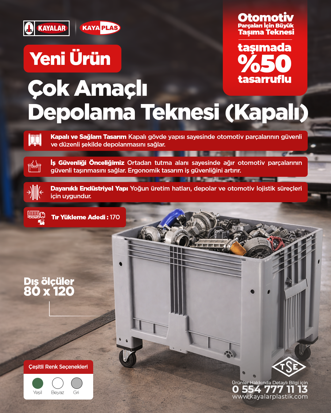 Çok Amaçlı  Depolama Teknesi (Kapalı)