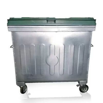 770 Litre Metal Çöp Konteyneri Plastik Kapaklı